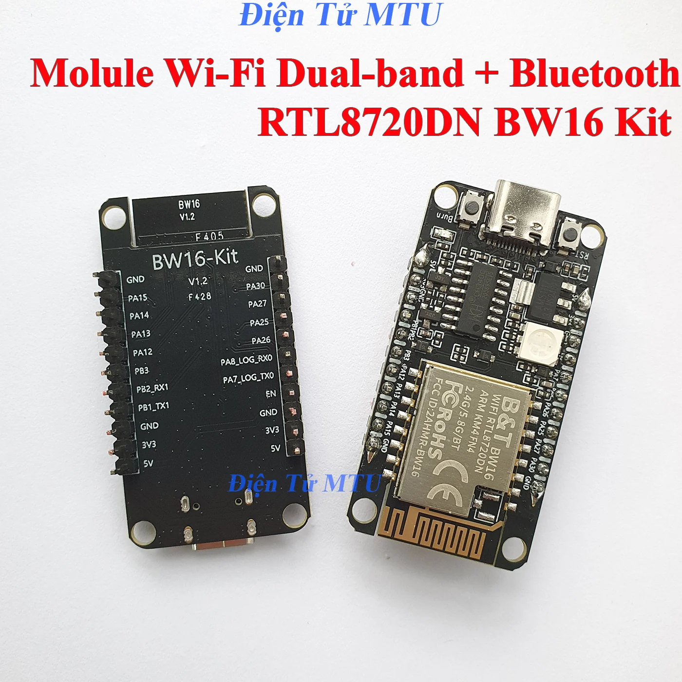 Mạch thu phát Dual-band Wi-Fi + Bluetooth SoC RTL8720DN BW16 Kit